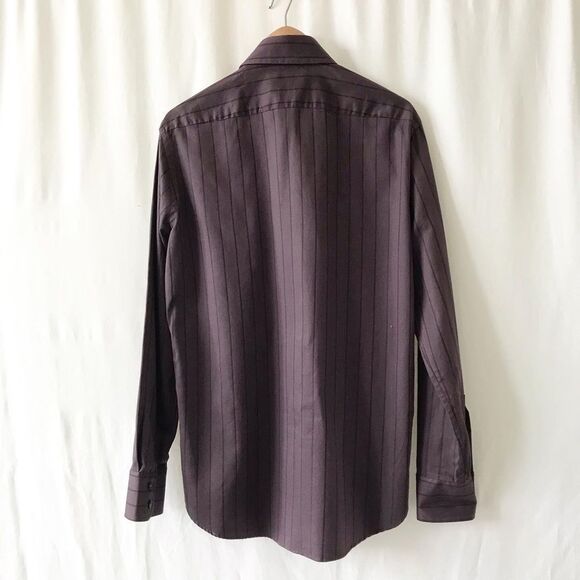 BOSS Hugo Boss plum stripe button up shirt 39/15.5 - Picture 5 of 9